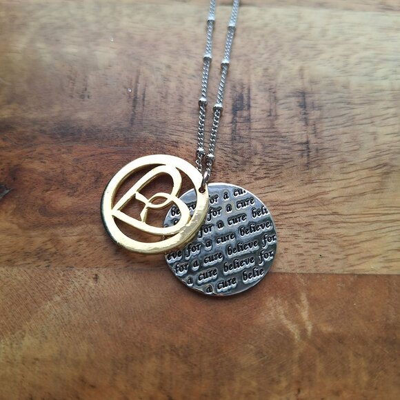 Believe For A‎ Cure Two Tone Necklace By Alexas Angels - Picture 7 of 8